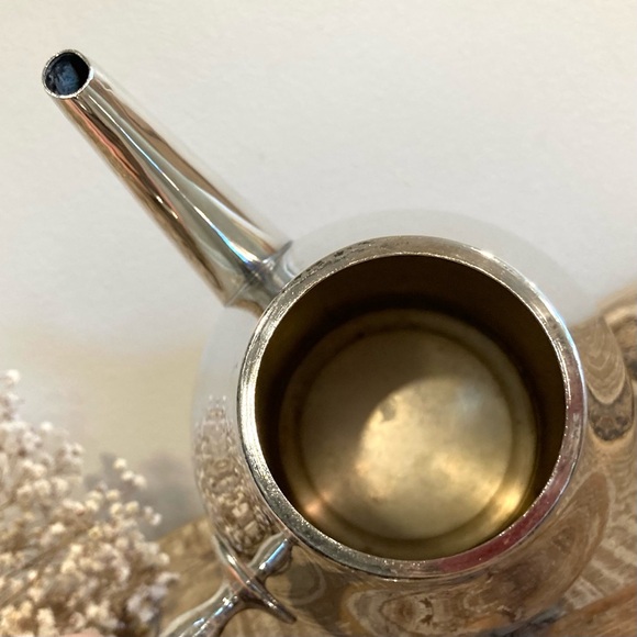 Vintage Silver Plated Teapot with Wooden Handle Signed Italy - Picture 9 of 14